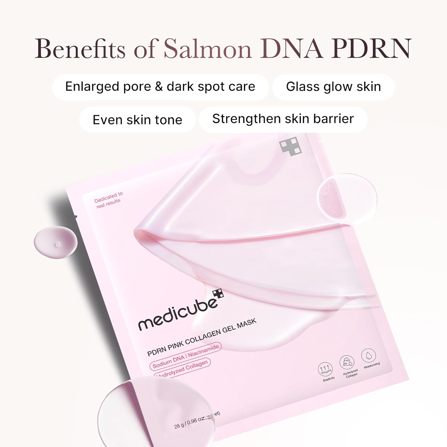 [Medicube] Salmon DNA Pink Collagen Jelly Gel Mask (0.99 oz / 28g × 4ea)