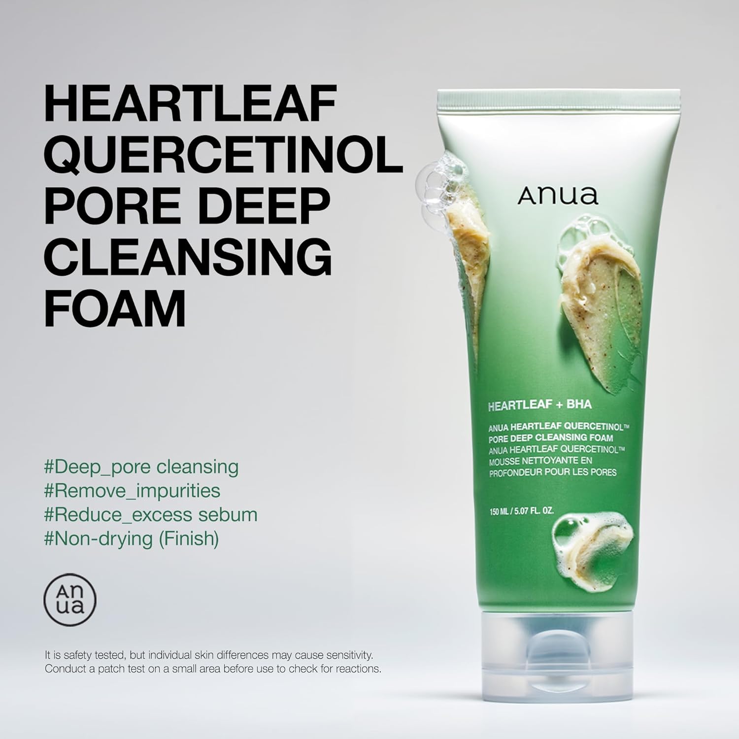 [ANUA] Heartleaf Quercetinol Pore Deep Cleansing Foam (5.07 fl.oz / 150ml)