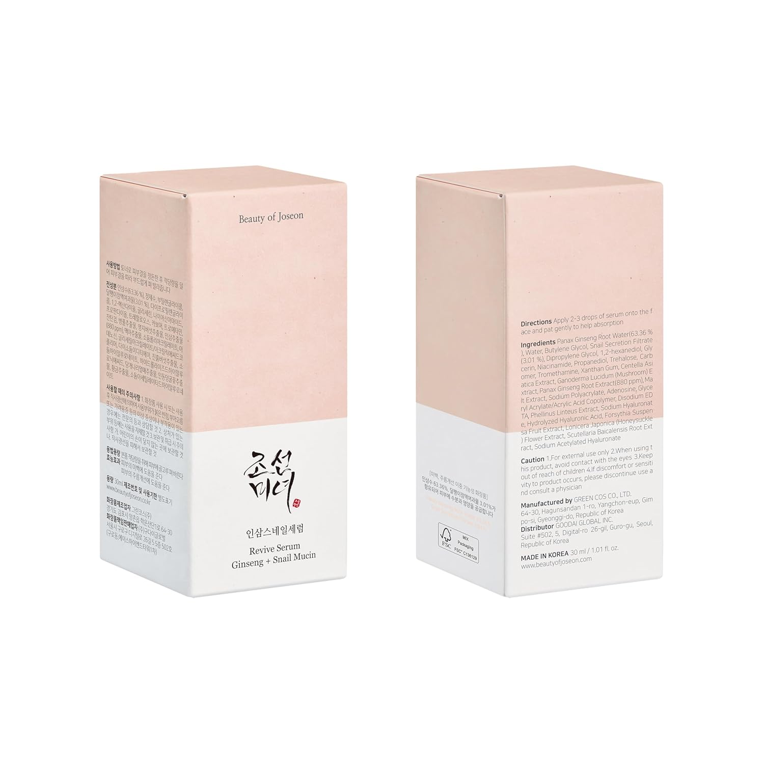 [Beauty of Joseon] Revive Serum (Ginseng + Snail) (1.01 fl.oz / 30ml)
