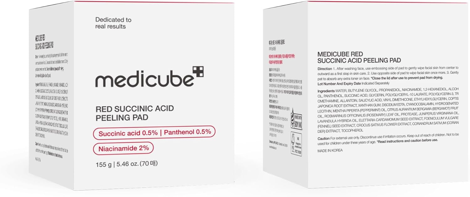 [Medicube] Red Succinic Acid Panthenol Facial Peeling Pads (70 units)